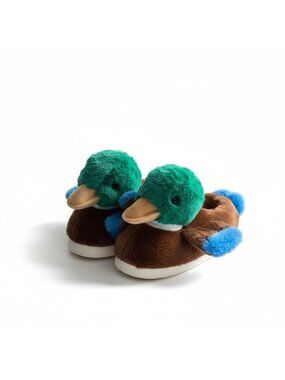 Mallard Duck Plush Slippers Ladies Size S (5/6) Moon Cake Memory Foam Indoor Out